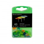 Exacompta - Bote de 40 punaises couleurs assorties translucides