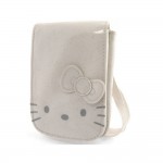 Hello kitty by camomilla - poche portable / mp3 - glitter funny face - ecru