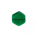 Loisirs cratifs - 10 Perles Vintage en Verre Hexagone 16 x 15mm - Emerald