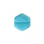 Loisirs Cratifs - 10 Perles Vintage en Verre Hexagone 16 x 15mm  - Aquamarine