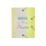 Candy Blue : Chemise  lastiques Polypro 3 rabats 12x16cm - Knowledge Is Power
