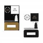 Emballage Cadeau - 4 Planches Etiquettes Cadeaux - Nol Merry Christmas Noir Or