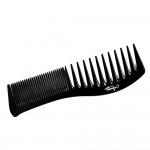 Accessoire Cheveux - Peigne arrondi combin  dents larges - Noir