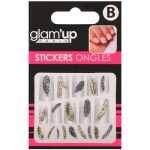 GLAM UP - Planche de Stickers Nail Art - Thme : Plumes