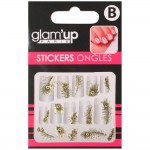 GLAM UP - Planche de Stickers Nail Art - Thme : Plumes de paon