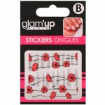 GLAM UP - Planche de Stickers Nail Art - Thme : Coquelicot