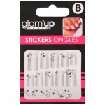 GLAM UP - Planche de Stickers Nail Art - Thme : Etoiles Argentes