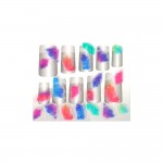 Planche de Stickers Nail Art - Thme : Plumes Multicouleurs
