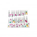 Planche de Stickers Nail Art - Thme : Carabes Ananas Flamant Rose