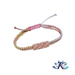 Bracelet Macram Tube Perles Miyuki Cristal - Dgrad Rose Jaune