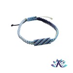 Bracelet Ajustable Macram Tube 24x8mm Tissage Perles Miyuki Dgrad Bleu Jaune
