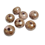Loisirs cratifs - Perle Artisanale en Cramique Emaille -  Beige Rose