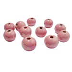 Loisirs cratifs - Perle Artisanale en Cramique Emaille - Rose