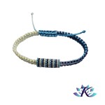 Bracelet Ajustable Macram Tube 21x8mm Tissage Perles Miyuki Dgrad Bleu Jaune