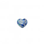 Loisirs cratifs - Perle Coeur Verre Murano Silver Foil - 26mm - Tons Bleus