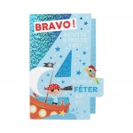 Carte De Voeux - Anniversaire - Bravo ! Aujourd'hui tu f�tes tes 4 ans