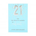 Carte Anniversaire - 21 ans Que tes r�ves et souhaits se r�alisent !