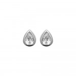 KBC - Boucles D'oreilles Clous Argent 925 Rhodi Gouttes 5x4mm Zirconium