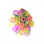 100 Minis Elastiques Pour Cheveux Multicolore Fluo