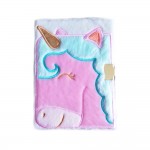 Journal Intime Couverture Peluche - 12 x 17 cm - Licorne