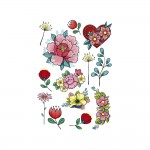 Planche 9 x 13 cm Tatouages phmres Enfant - Les Fleurs