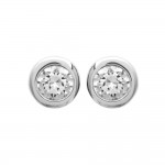 KBC - Boucles D'oreilles Clous Argent 925 Rhodi Zirconium Rondes 3mm