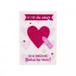 Carte De Voeux Paillettes - Anniversaire - Du Fond Du Coeur, Ralise Tes Rves !