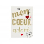 Carte De Voeux Paillettes - Amiti / Amour - Pour Mon Coeur Ador