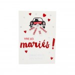 Carte De Voeux Paillettes - Mariage - Just Married, Bonne Route, Bon Voyage !