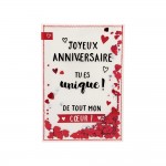 Carte De Voeux Paillettes - Anniversaire - Tu Es Unique De Tout Mon Coeur !