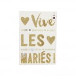 Carte De Voeux Paillettes - Mariage - Vive Les Mariés !
