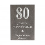 Carte  Anniversaire - 80 ans Joyeux Anniversaire Du fond du coeur f�licitations