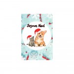 Carte De Voeux - Joyeux Noel Animaux Chien et Chat