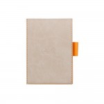 Rhodia : Porte-bloc Simili Cuir 8.4 x 11.5 cm+ bloc N11 - Beige