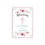 Carte De Voeux - Baptême - Félicitations Pour le Baptême De Votre Enfant - Rose