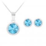 Parure Argent 925 Rivoli Swarovski Element - Aquamarine