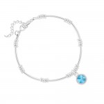 Bracelet Argent 925 Rivoli 6mm Swarovski Element - Aquamarine