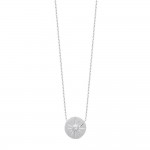 KBC - Collier Argent 925 Rhodi Disque Soleil de Vergina 15mm