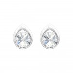 Boucles d'Oreilles Clous Argent 925 Rivoli 8mm Cristal Autrichien - Crystal