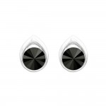 Boucles d'Oreilles Clous Argent 925 Rivoli 8mm Cristal Autrichien - Jet