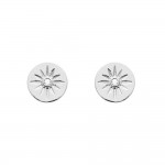 KBC - Boucles d'Oreilles Clous Argent 925 Disque Soleil de Vergina 10mm