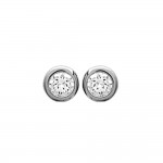 KBC - Boucles D'oreilles Clous Argent 925 Rhodi Zirconium Rondes 5mm