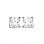 KBC - Boucles D' oreilles Clous Argent 925 Rhodi Zirconium Carr 3mm