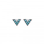 KBC - Boucles d'Oreilles Crochets Argent 925 Rhodi - Turquoise - Triangle 4mm