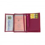 Portefeuille en Cuir 12 x 9 x 2cm - Fuchsia