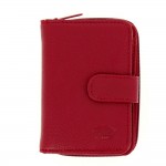 Portefeuille en Cuir 13 x 9.5 x 3.5cm - 2 compartiments - Rouge