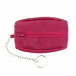 Porte-Monnaie Cuir 2 poches 10.5 x 6 x 2cm - Fuchsia