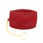 Porte-Monnaie Cuir 2 poches 10.5 x 6 x 2cm - Rouge