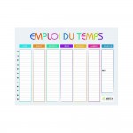 Panneau Emploi du temps Multicolore 29,5 x 22 cm Recto Verso