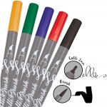 5 Stylos-Pinceaux 1 Pointe de Calligraphie et Pointe Pinceau - Couleurs Intenses